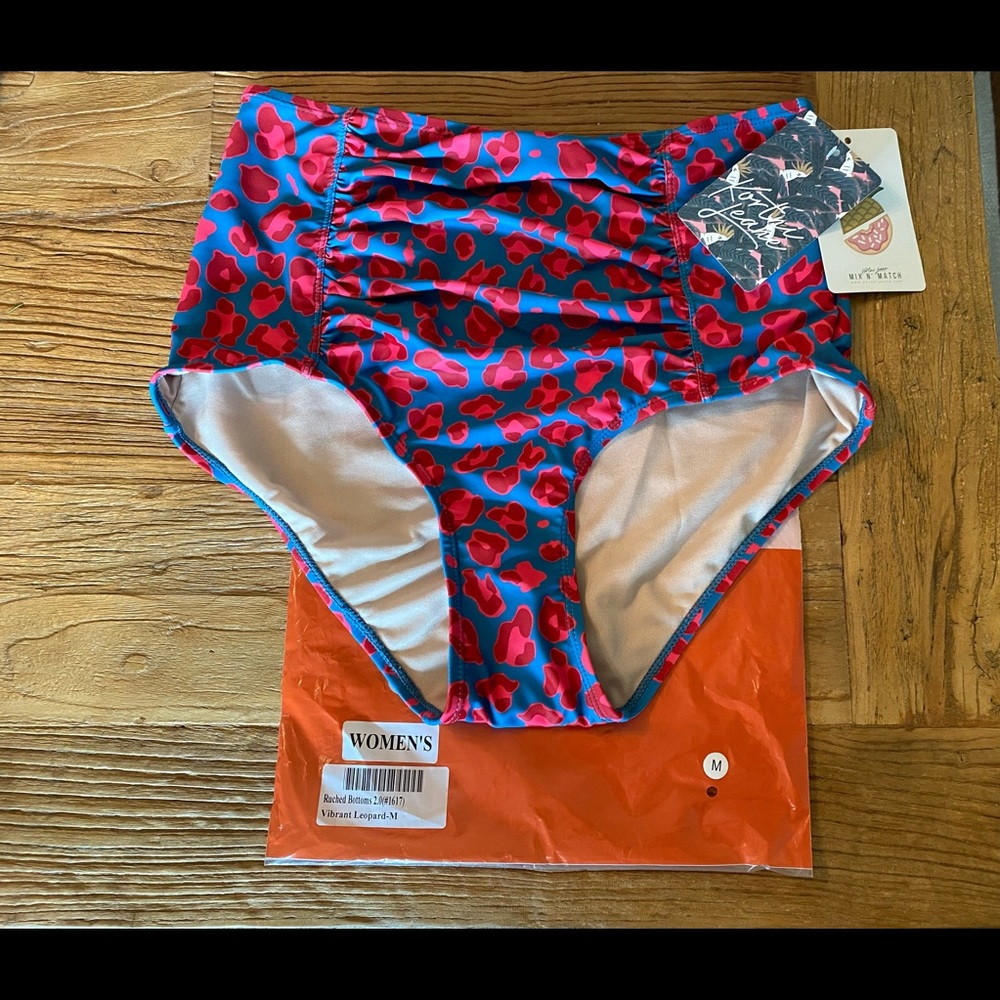 Kortni Jeane Swim Bottoms Medium Vibrant Leopard